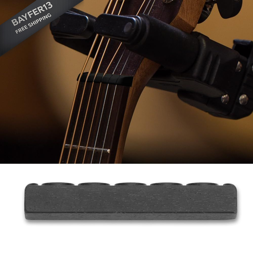 Guitar Nut and Saddle,Ebony Classical & Saddle Set - 6 Black