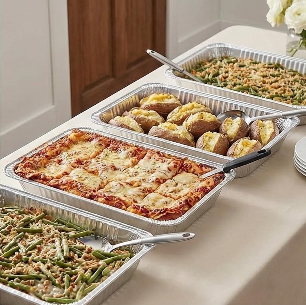 Aluminum Deep Foil Pans Full Size, Large Disposable Roasting & Baking Pan, 21...