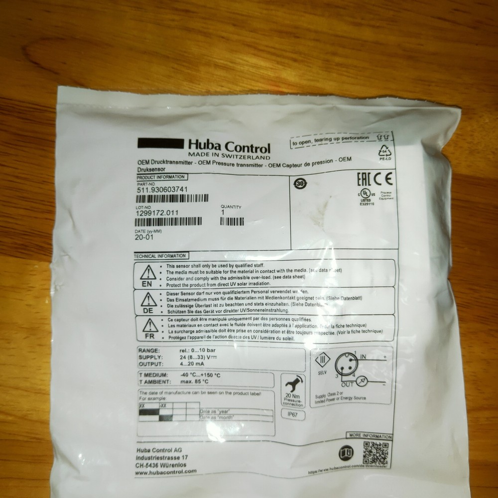 1PCS NEW 511.930603741 Pressure Transmitters