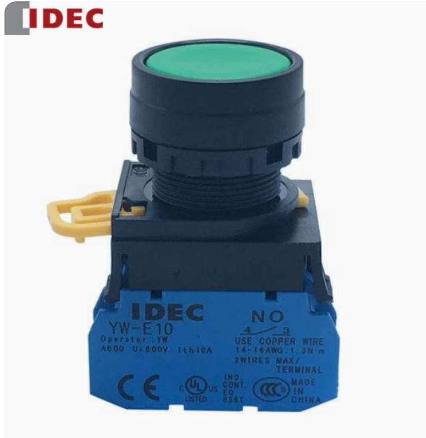 1PC New IDEC Flat head self-locking button YW1B-A1E20R 2NO red #LL