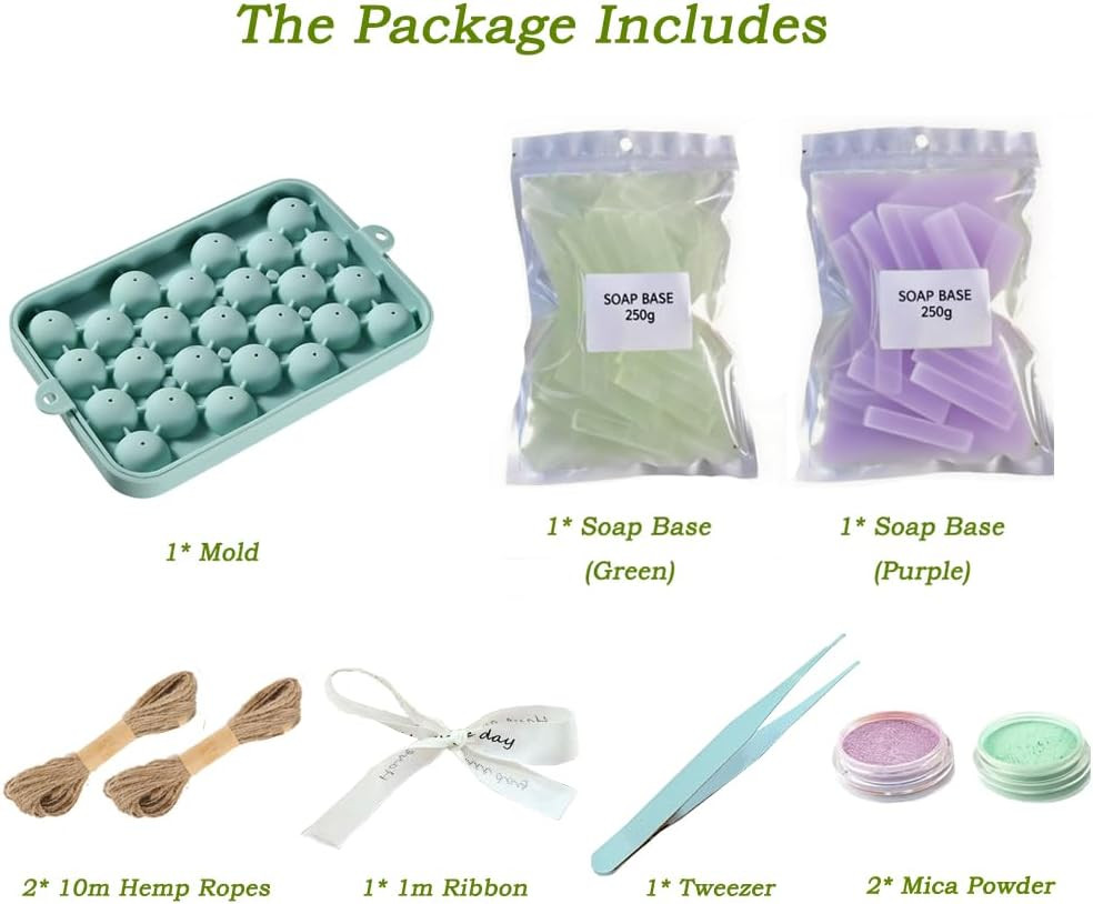 DIY Grape Soap Making Kit for Beginners, Complete Handmade Craft Set with Molds,