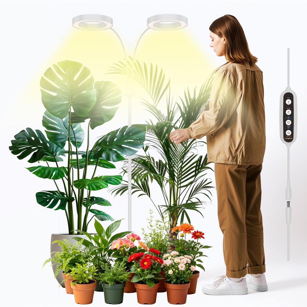 GLOWRIUM Full Spectrum LED Grow Light for Indoor Plants with Auto Timer