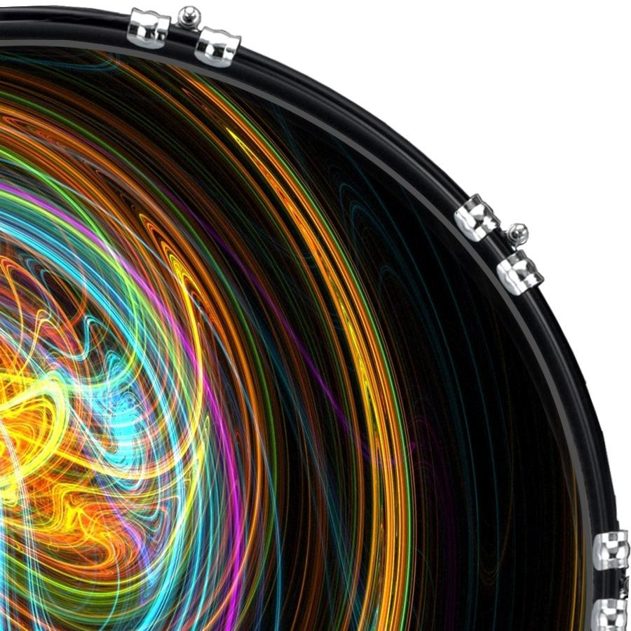 20" Custom Bass Kick Drum Front Head Graphic Graphical Spiral 3