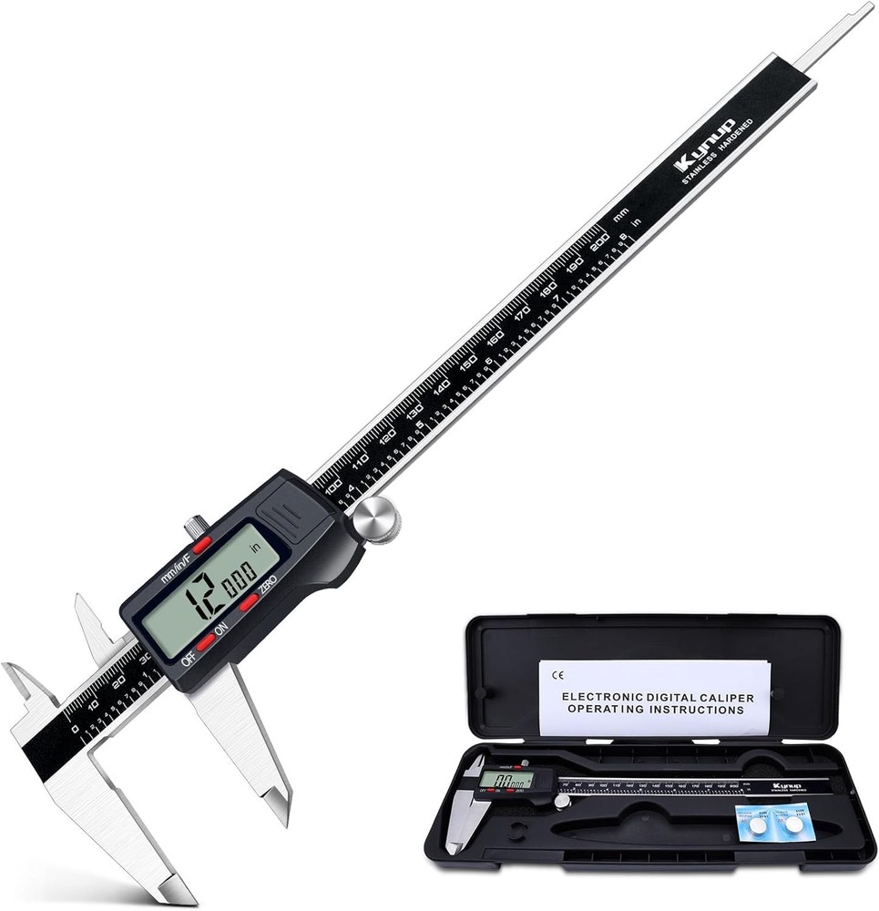 Kynp Digital Caliper, 8 Inch Micrometer Caliper Tool, Vernier 8Inch, Black