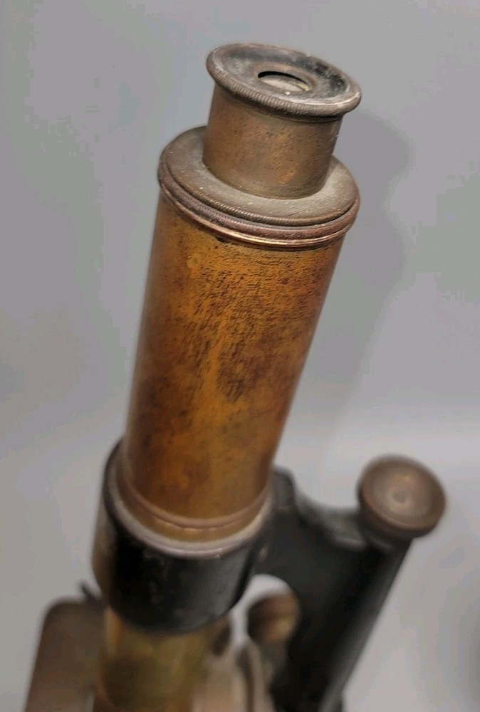 Antique Brass & Cast Iron Microscope Really Well Made Brass Microscope | 1800s