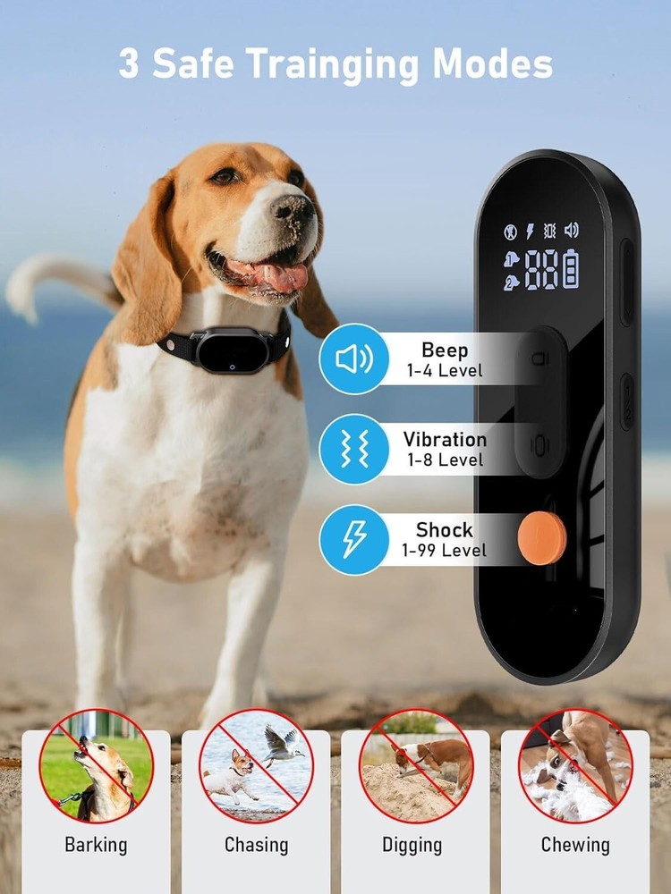 Dog Training Collar - Dog Shock Collar with Remote Range 2000FT, 3 Training Mode