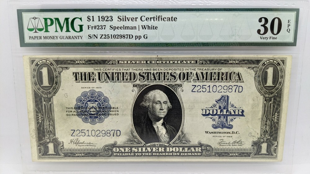 1923 $1 Silver Certificate - PMG 30 EPQ - Fr#237 - Large Size Note