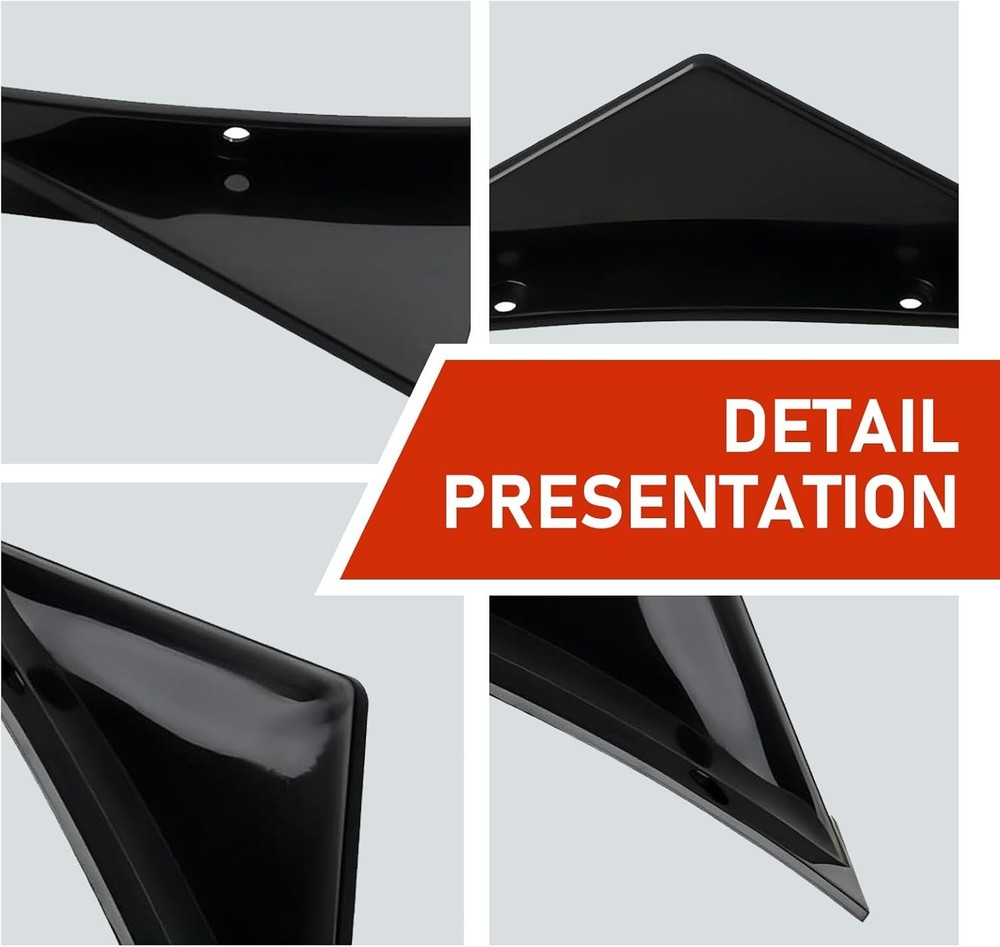 4 PCS Car Lower Bumper Lip Diffuser, Anti-scratch Triangular-shap Color: Black