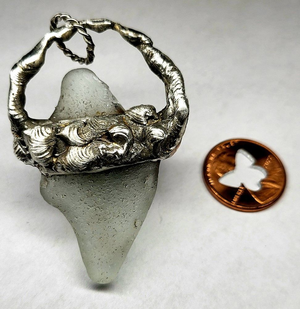 Clear Beach Glass Pendant