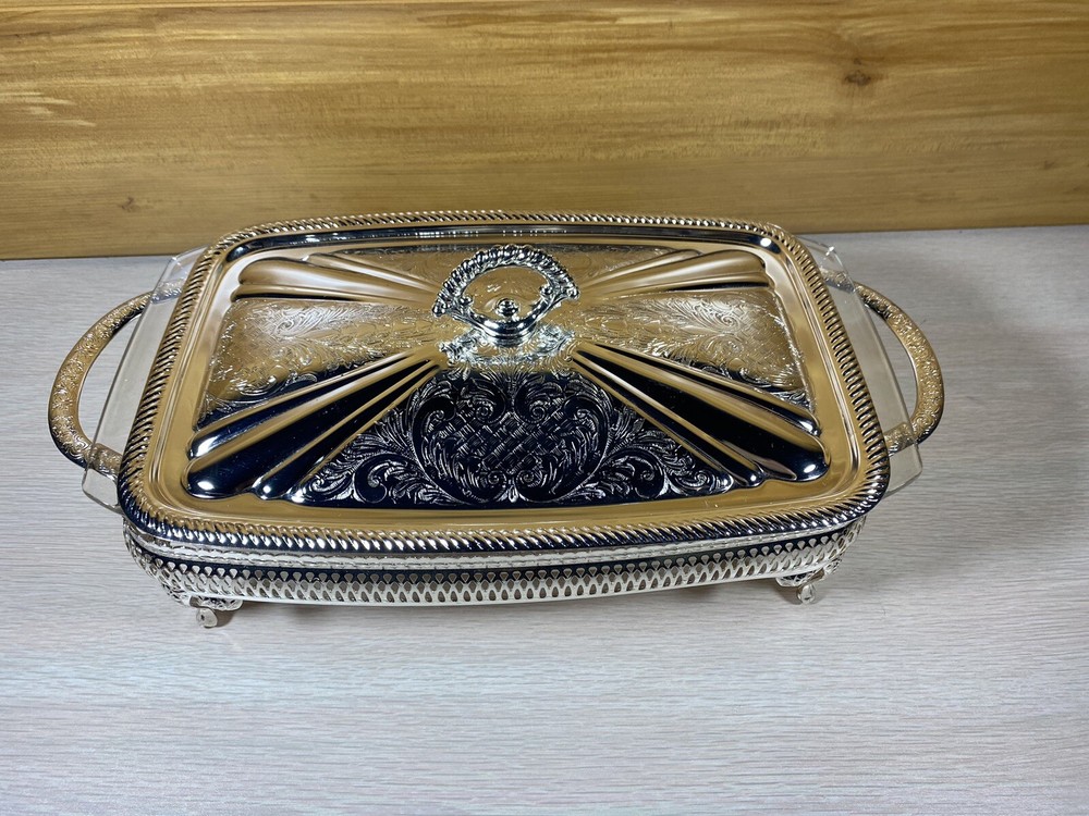 Olson-Queen Anne Silverplated Serving Dish Tableware Dining Made England Vintage