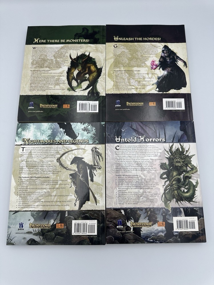 Pathfinder - Bestiary Pocket Edition Lot - 1, 2, 3 & 4!
