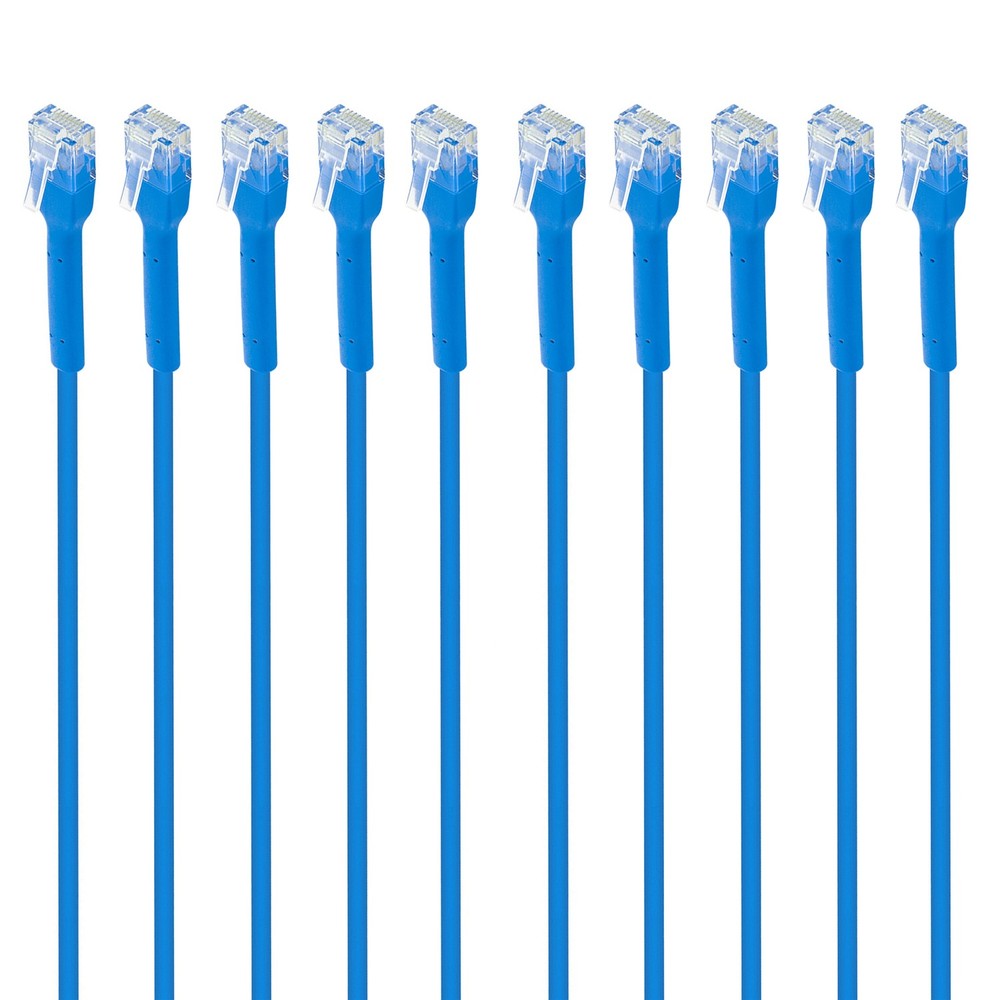 CAT-6 U/UTP FlexiBoot Slim Network Patch Cable, 10 Pack, 3 ft
