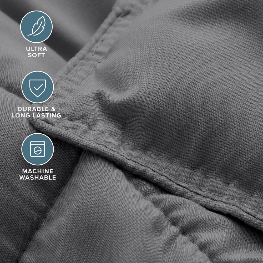 Grey Comforter Set Full Size Down Alternative All Season