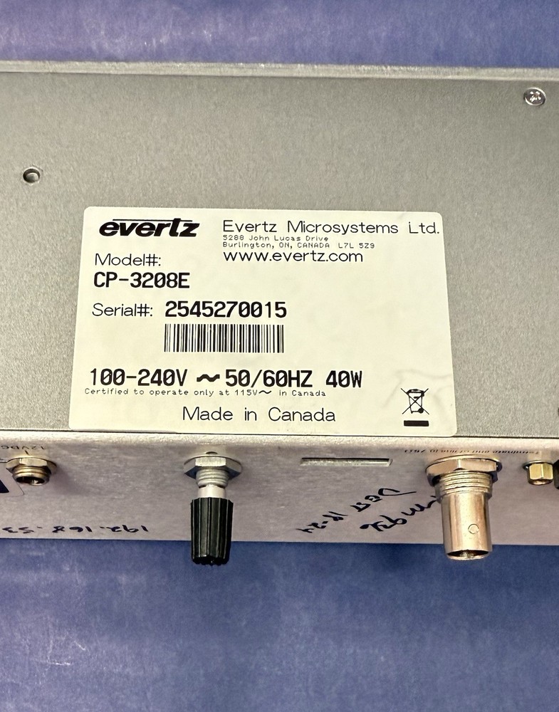 Evertz CP-3208E Eight Destination Remote Control Panel (up to 32 Sources)