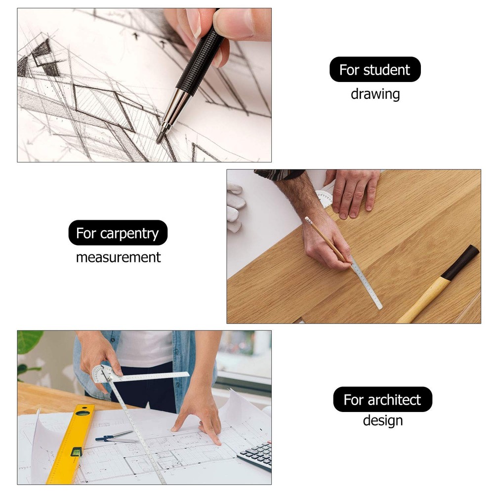 Angle Protractor Ruler Stainless Steel 0-180 Degree