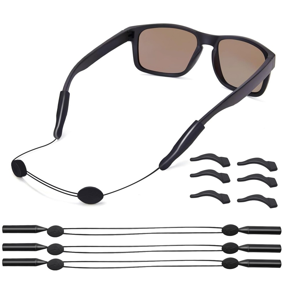 Eyeglasses Holder Strap, 3 Pcs Adjustable Eyewear String Lanyard Retainer with A