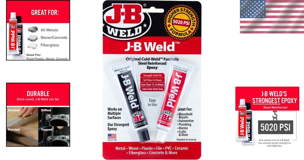 High-Strength Cold Weld Epoxy 2 oz - Fast Set & Waterproof for DIY Projects