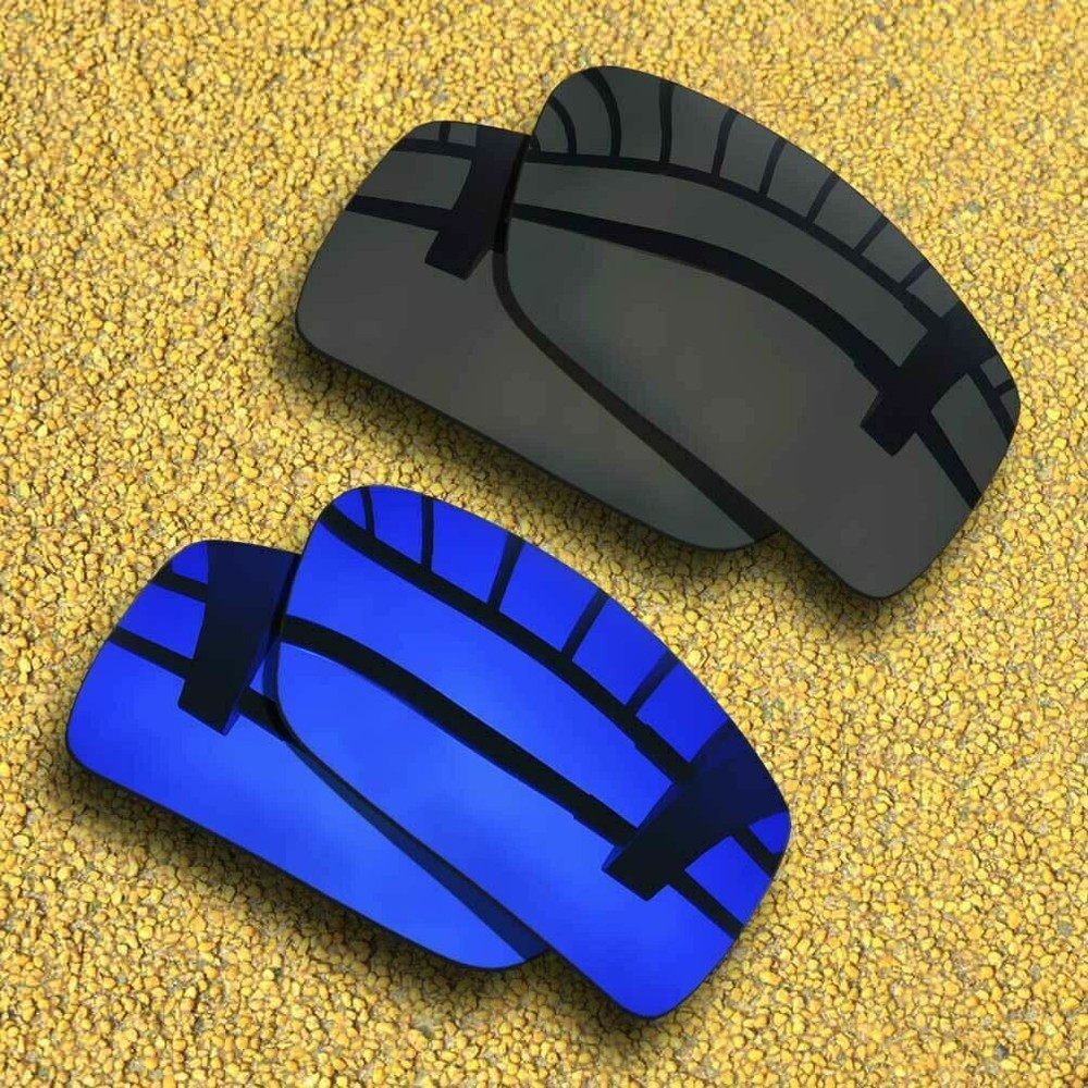 2 Pairs Polarized Lenses Replacement for-Vonzipper Snark-Solid Black&Violet Blue