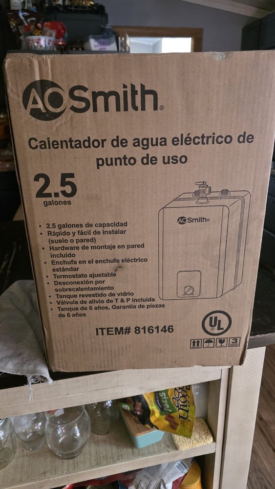 smith point of use electric water heater 2.5 gallon floor or wall install
