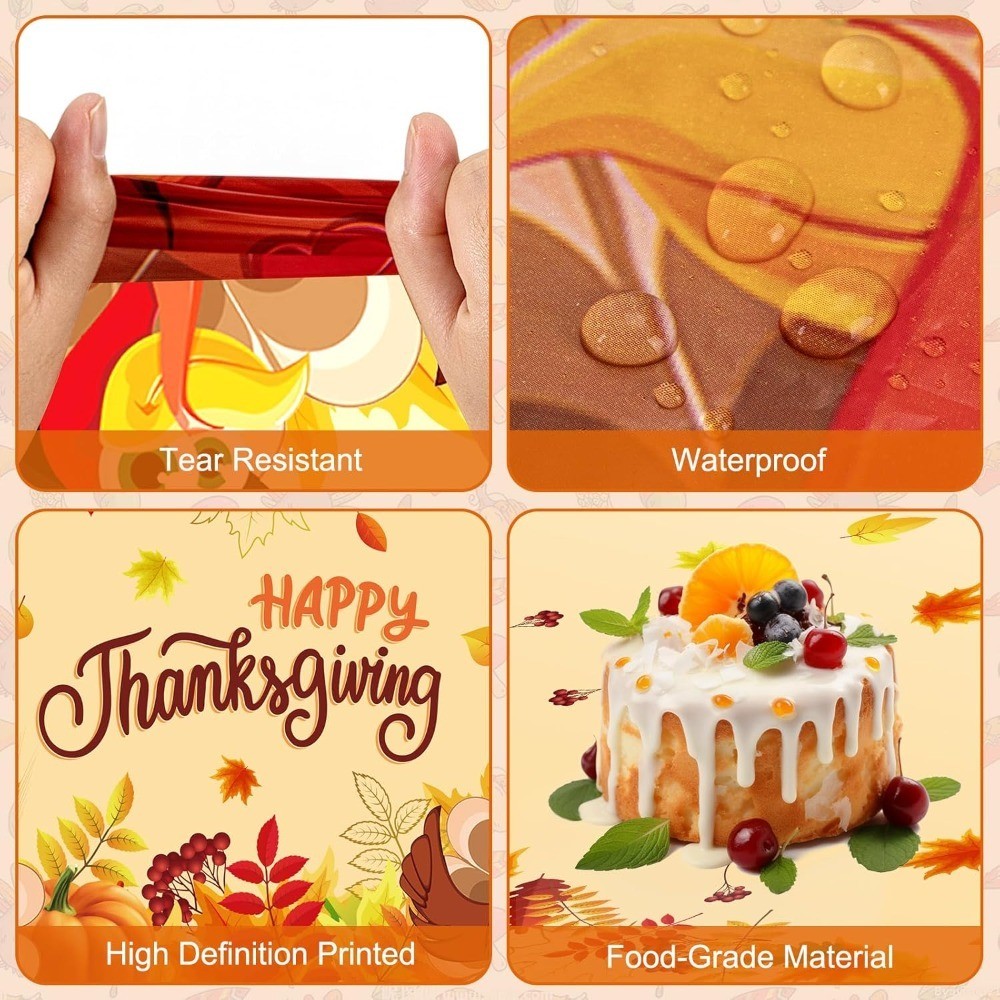 Happy Thanksgiving Tablecloth 2 Pack Disposable Plastic Rectangle Table Cover