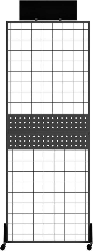 6' X 2' Grid Wall Panel Display Stand with Wheels for Home & Retail Use