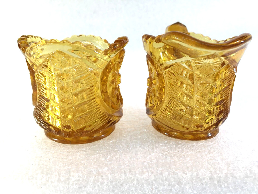 L.E. Smith Miniature Amber Cream & Open Sugar