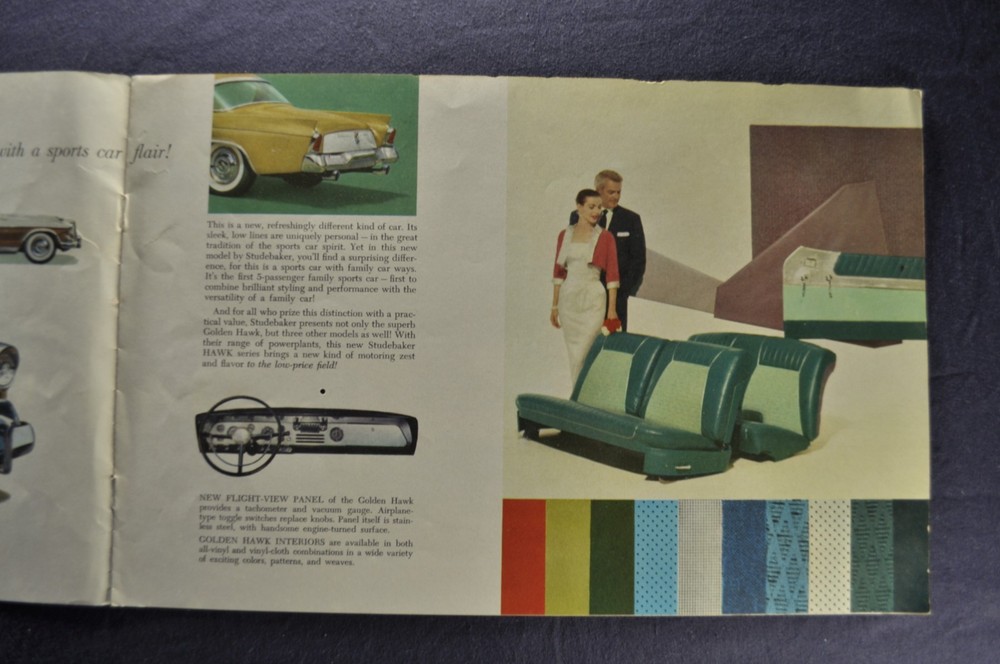 1956 Studebaker Hawk Catalog Brochure Golden Sky Power Flight Original 56