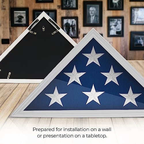 Solid Wood Flag Holder for American Veterans, Display Case for Folded American