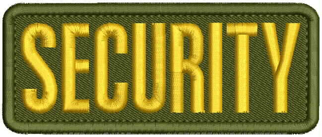 SECURITY EMBROIDERY PATCH 2X5 VELCR@ ON BACK