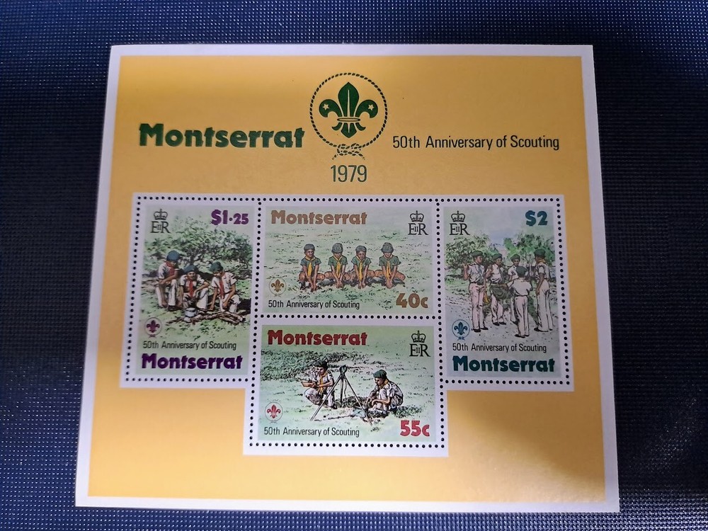 British Commonwealth Stamps Sheet Montserrat Mlh Scouting 1979