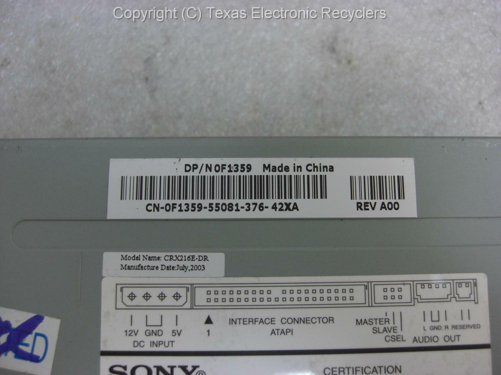 Sony crx216e cd-r/rw Drive Tested