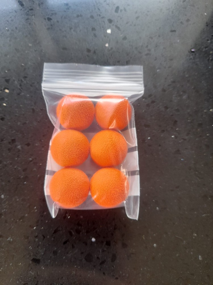 6 orange 20mm polyballs/bait poppers
