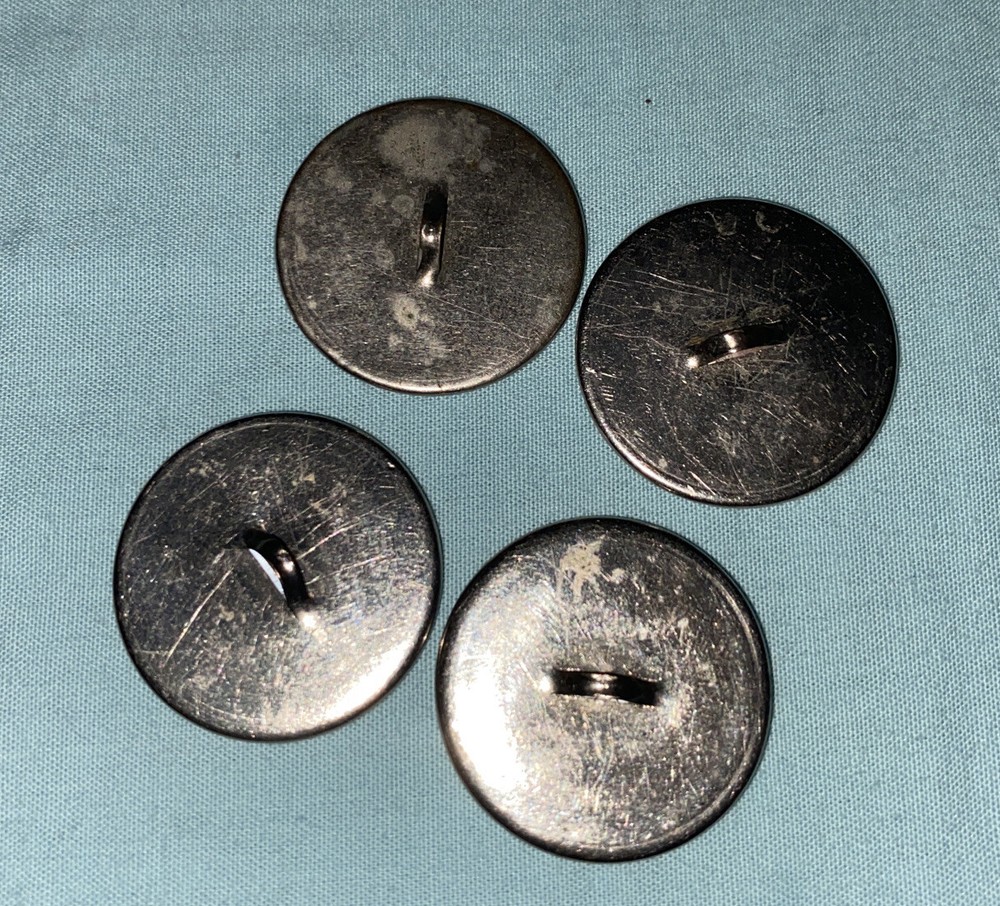 Vtg Abalone Crystal Bezel Buttons