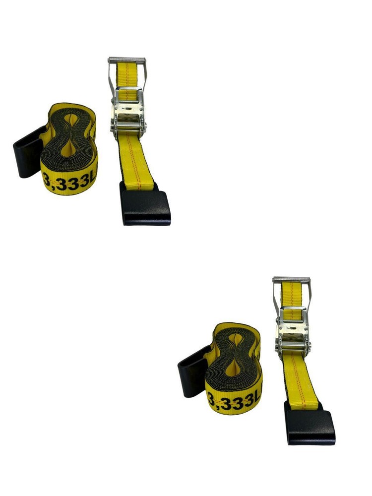2"X27' Ratchet Strap with Flat Hook 2 Pack