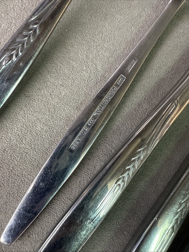Prudential Stainless “Wheat Sprig” Design Flatware Japan 52 Piece Set