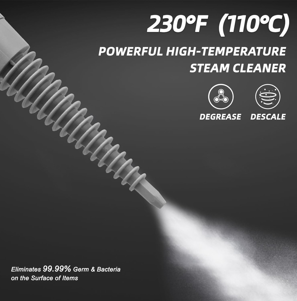 Powerful Handheld Steam Cleaner with 13 Accessories for Multi-Surface Cleaning