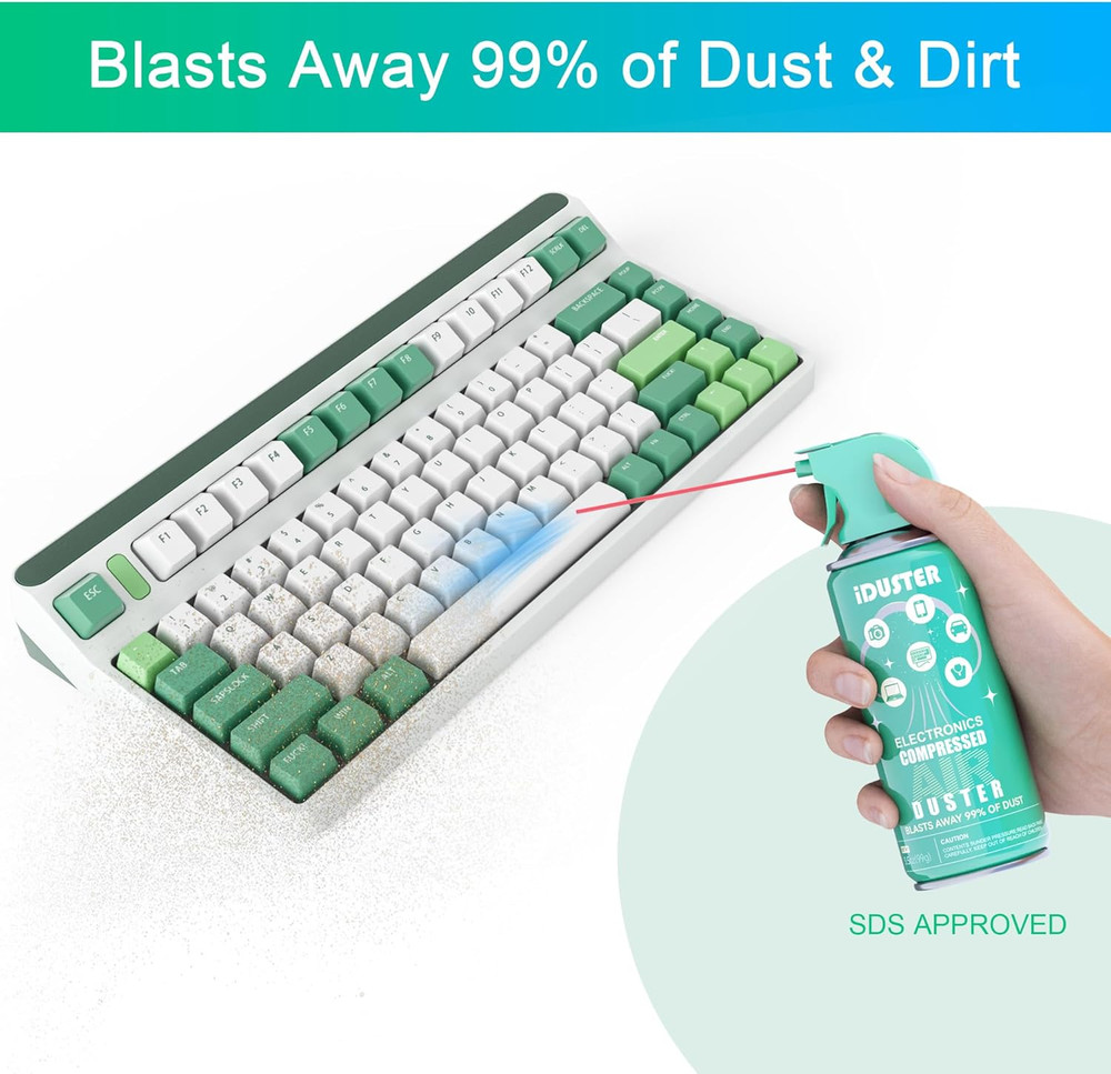 Compressed Canned Air Duster for Computer - Disposable Electronic Keyboard Clea