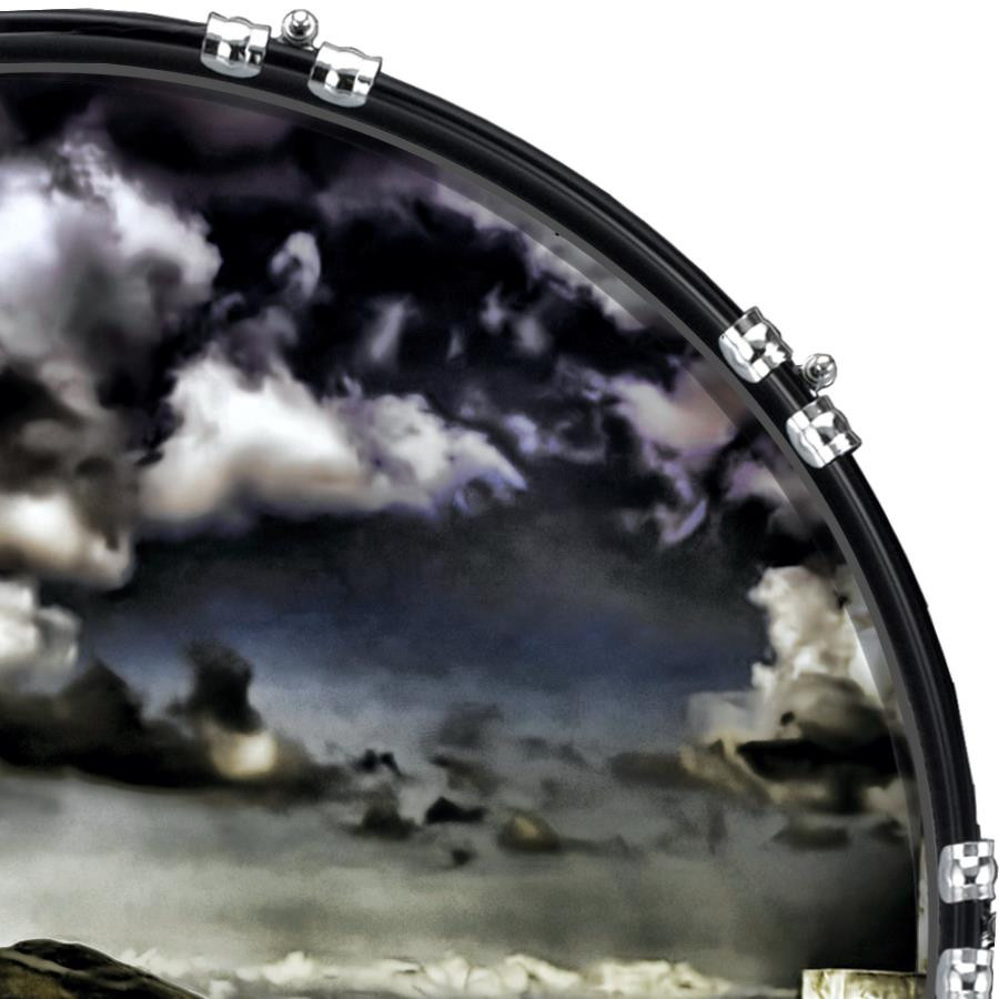 20" Custom Bass Kick Drum Front Head Graphical Graphic Graveyard Statue