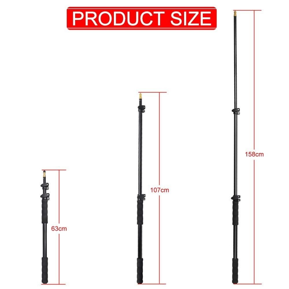 62" 158cm Handheld Portable Light Stand Pole Telescoping for Studio LED Panel...