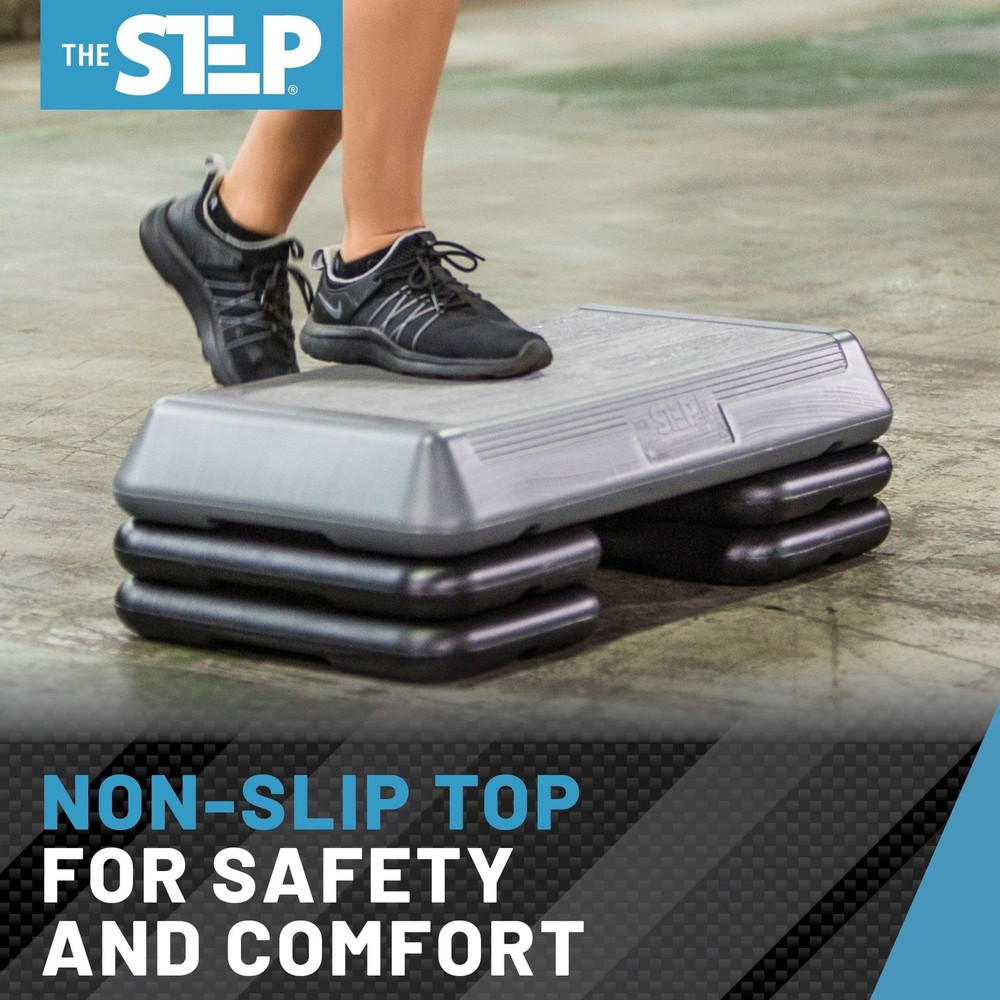 Exercise Step Platform, Circuit Size Stepper for Exercise at Home with 4 Stac...