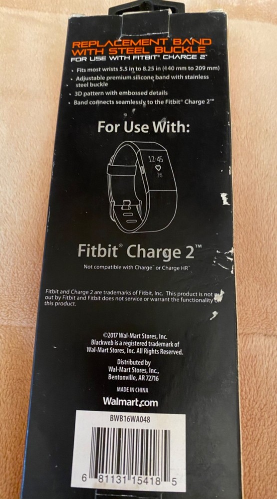 Blackweb replacement band with steel buckle for Fitbit Charge 2
