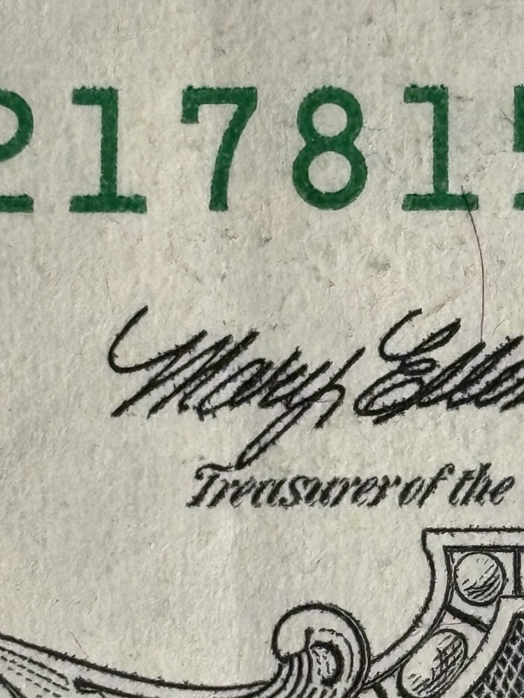 1995 Us $2 Dollar Error Note Ink Bleeds , Miscut Excellent Condition ￼