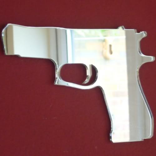 Gun Shaped Acrylic Mirrors (Several Sizes Available)