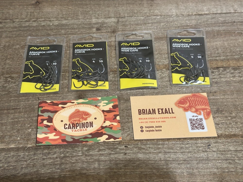 Avid Carp Armorok Curve Hooks - Size 4 / 4 Pack Bundle