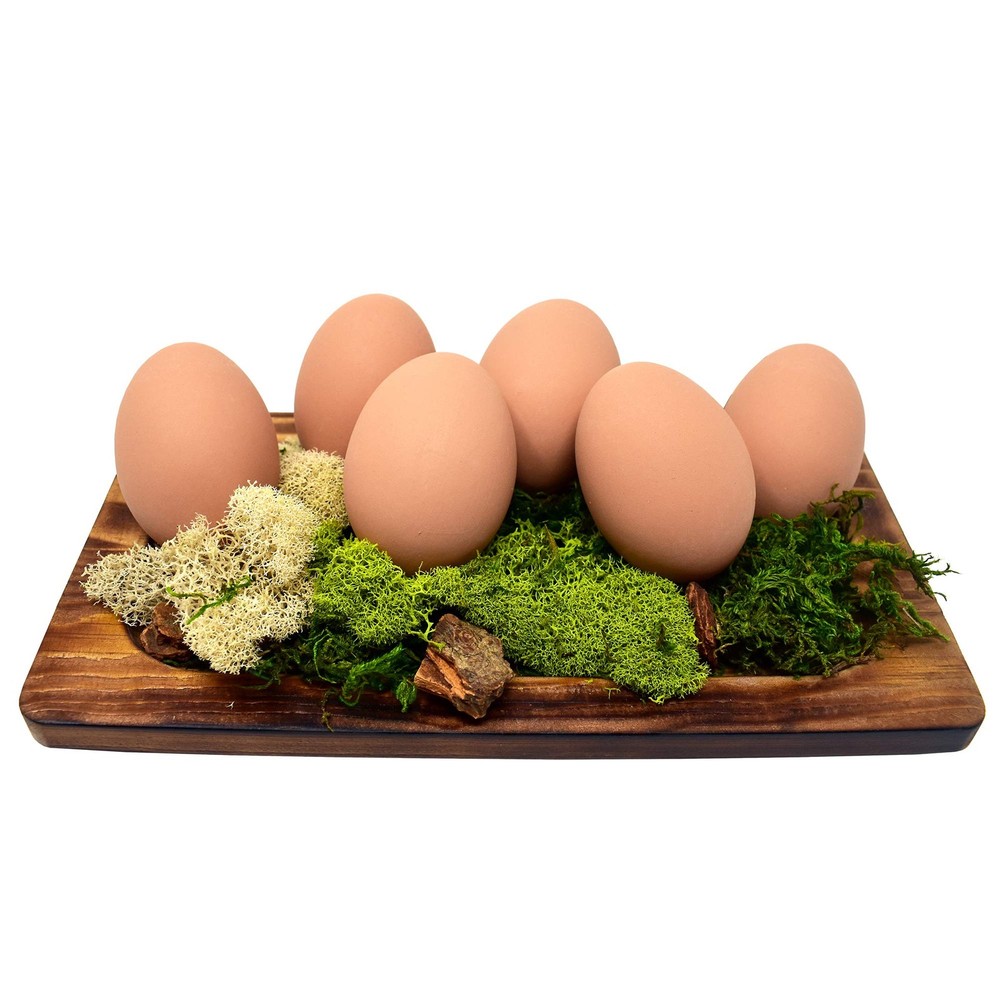 Ceramic Nest Eggs 6-Pack (Brown)