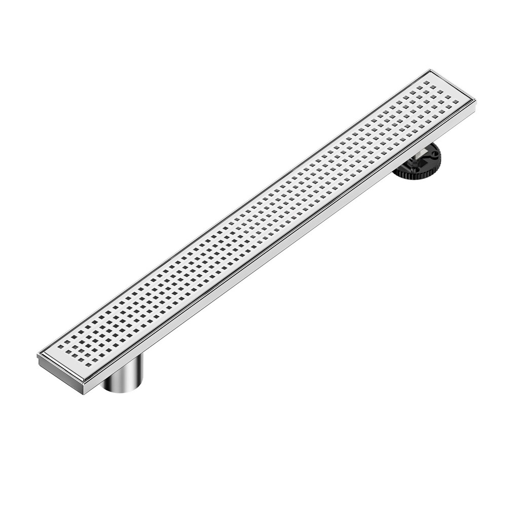 Neodrain 36-Inch Offset Side Outlet Linear Shower Drain with Quadrato Pattern