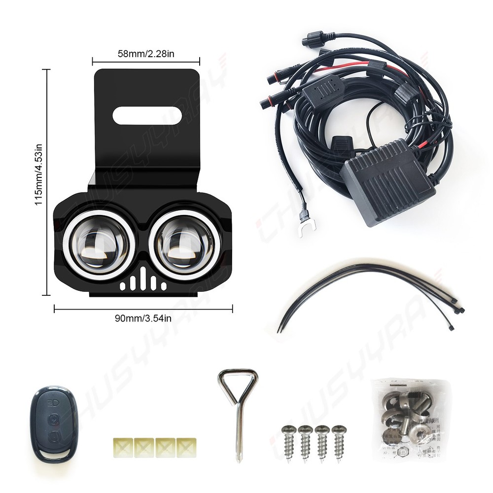 For Jeep Renegade 2015-2018 Front License Plate Mount Bracket W/LED Spotlight