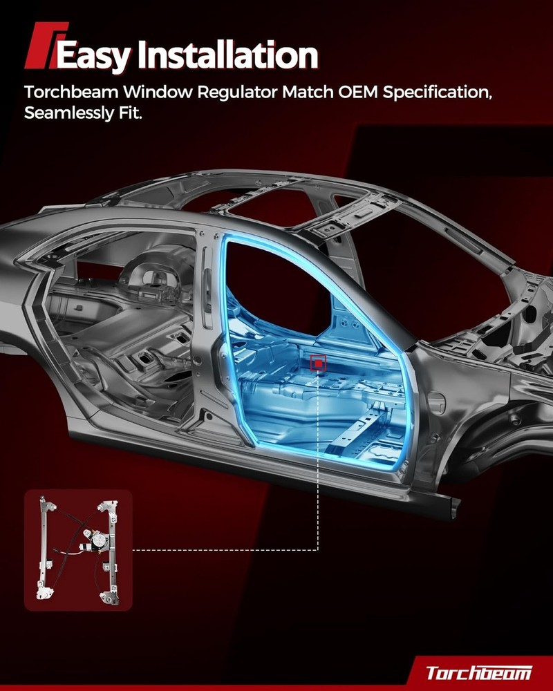 Torchbeam 741-100 Front Left Driver Side Power Window Regulator with Motor Co...