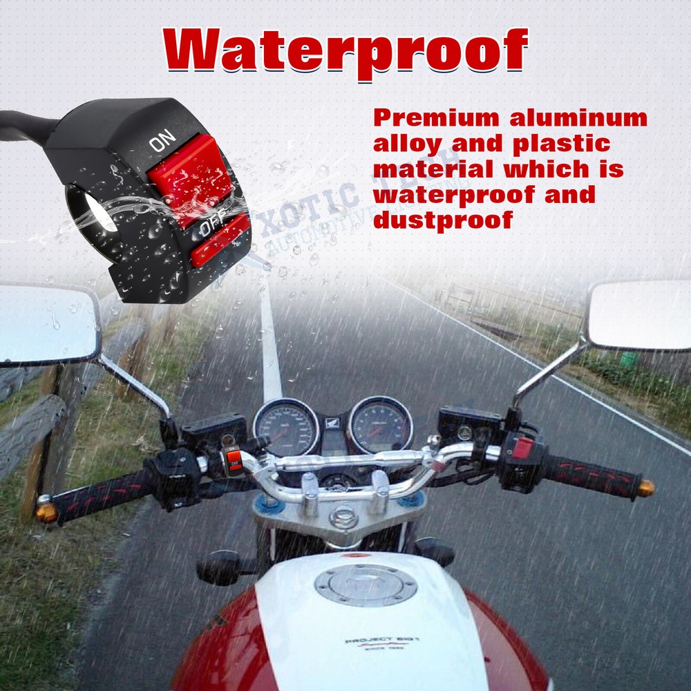 Motorcycle Kill Switch 22mm 7/8" Handlebar Starter Start Stop ATV Switch Button