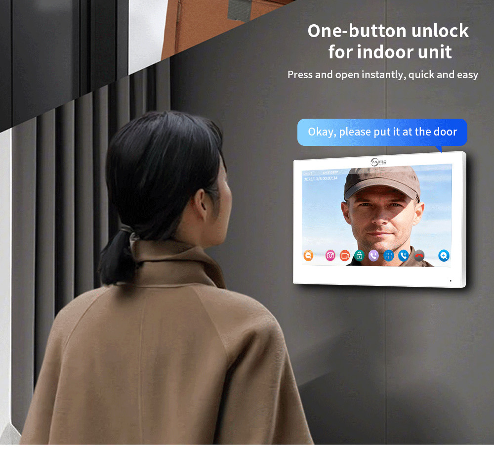 All-in-One Video Intercom Access Control System with Card,Password & Fingerprint